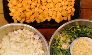 Verduras cortadas como para sopa