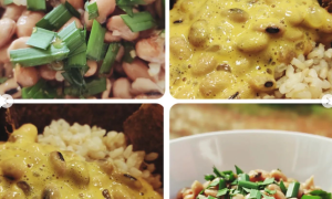 natto con cebollino y mostaza con arroz