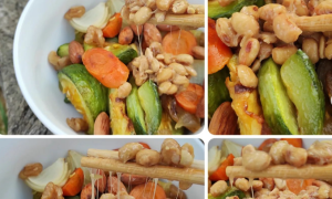 natto en un plato con verduras