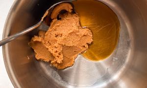 miso con aceite y agave